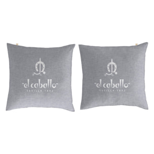 2 Fundas de almohada 50x50 cm gris BASIC - 100% algodón -