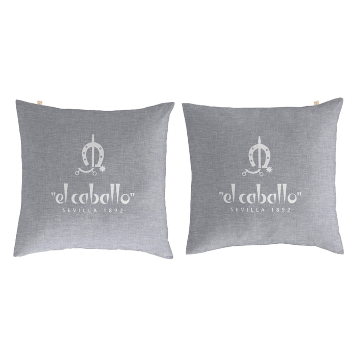 2 Fundas de almohada 50x50 cm gris BASIC - 100% algodón -