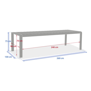 Table de jardin "Domilly" café 10 places en aluminium