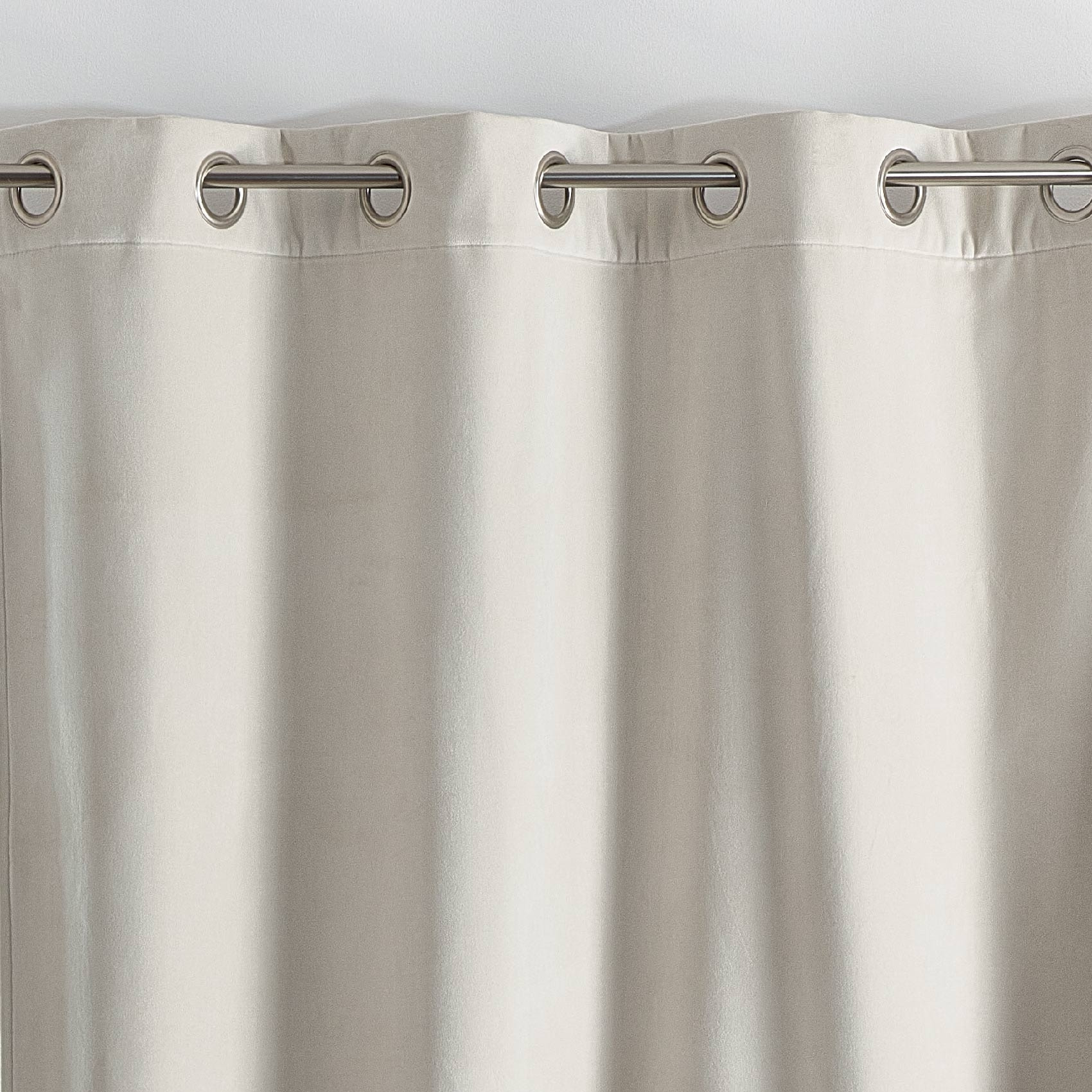 Rideau isolant et occultant en velours doublé polaire - Blanc cassé