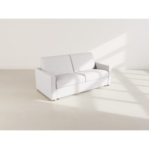 Julia - canapé lit 3 places convertible express couchage quotidien 140 cm matelas 18 cm en tissu - Gris clair