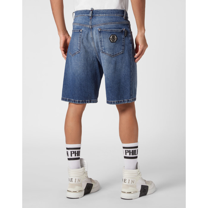 PHILIPP PLEIN DENIM SHORTS