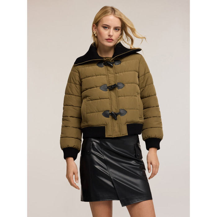 Motivi - Plumífero acolchado con alamares - Verde militare