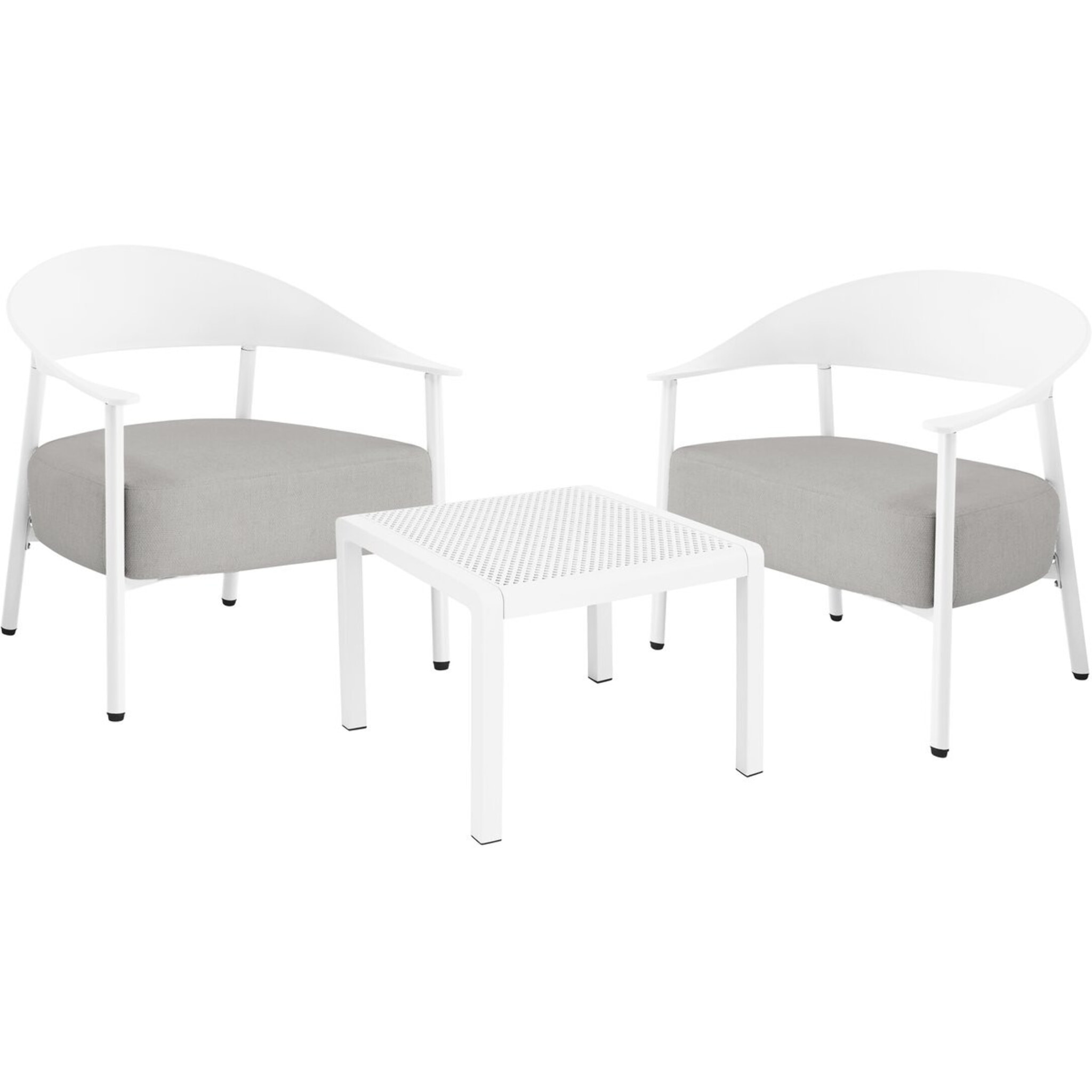 Salon de jardin en métal et plastique "Céora" - 2 places - Blanc