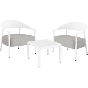 Salon de jardin en métal et plastique "Céora" - 2 places - Blanc
