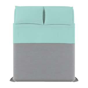 COMPLETO LETTO MAX COLOR MADE IN ITALY COTONE- VERDE ACQUA MATRIMONIALE