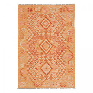 Tapis kilim, motif géométrique, tissé plat en laine, UZEDAVI