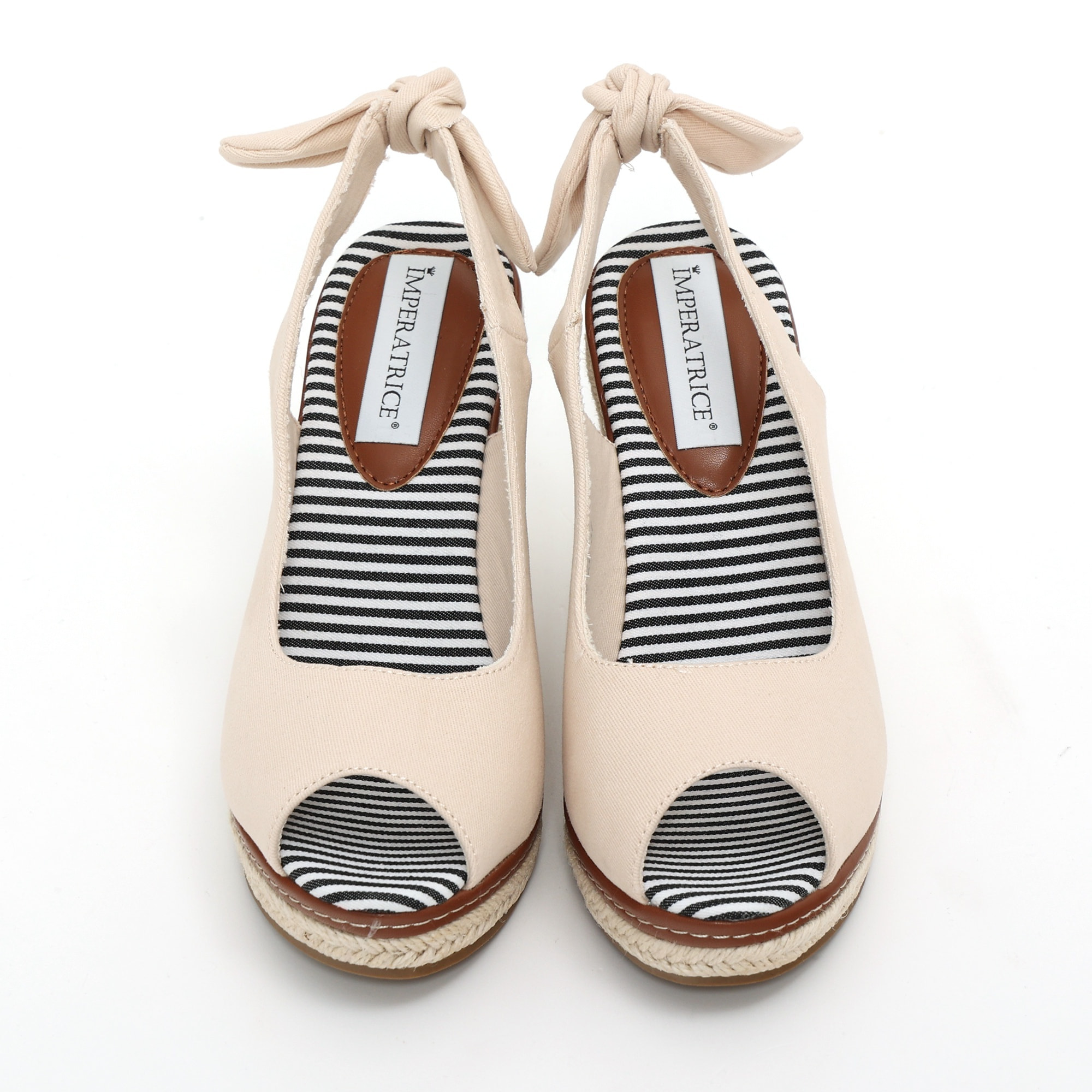 Sandali in tessuto con zeppa