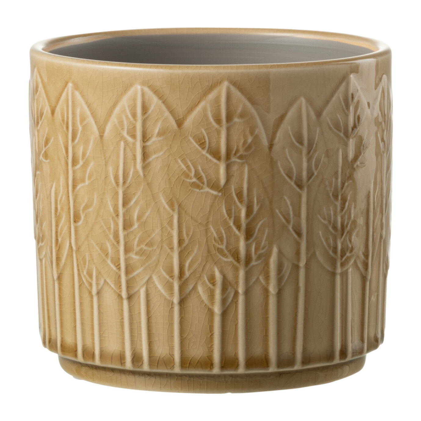 J-Line cache-pot Helia - céramique - brun clair - small - 2 pièces - Ø 12.5 cm