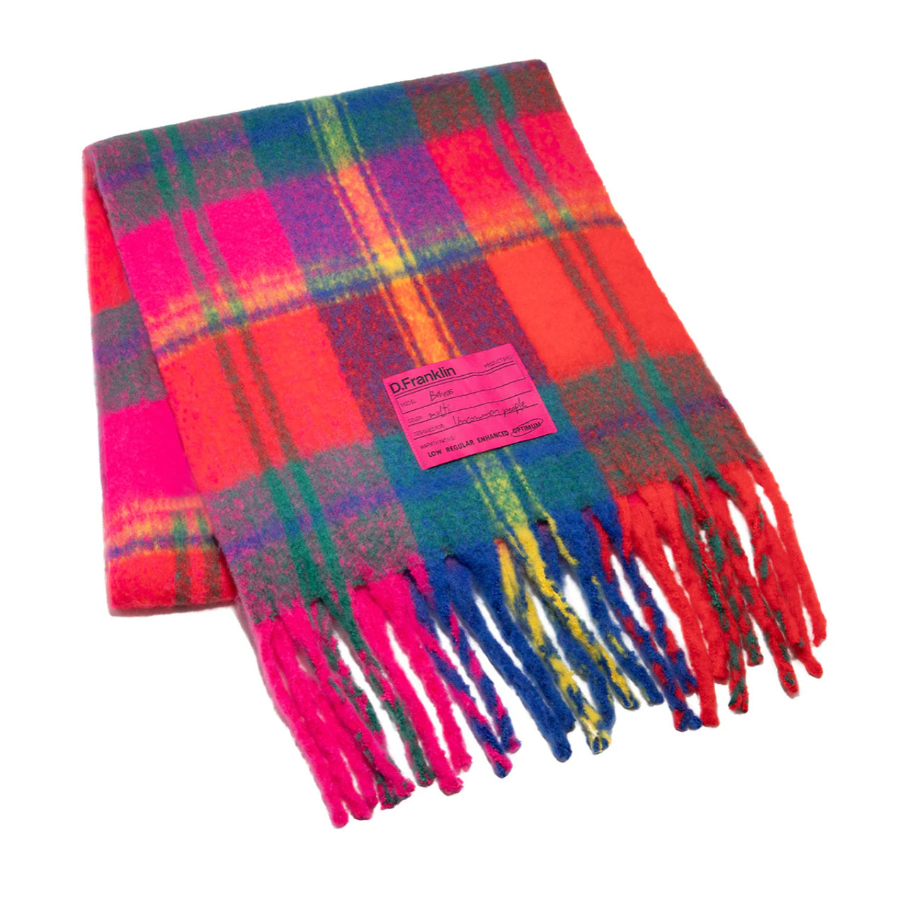 Nordic Basic Plaid Scarf Pink / Blue