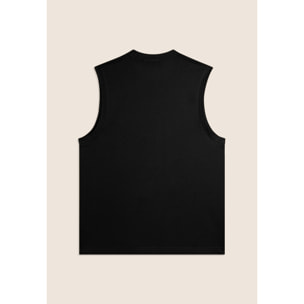 T-shirt senza maniche in jersey di cotone