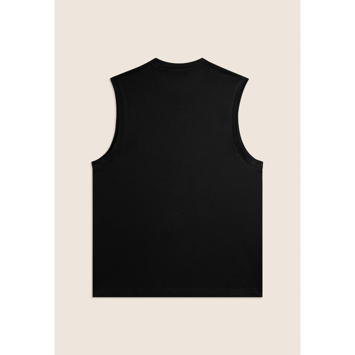 T-shirt senza maniche in jersey di cotone