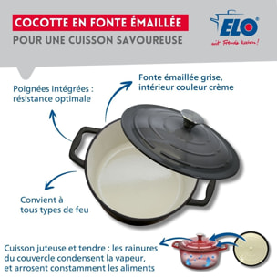 Cocotte en fonte émaillée gris classique