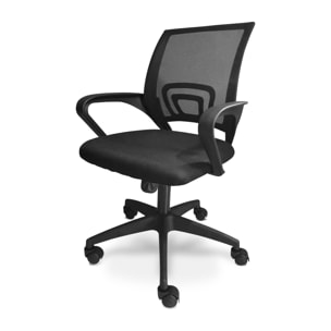 Lara - Sedia da ufficio ergonomica ad altezza regolabile con ruote girevoli - colore nero