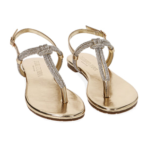 Sandalias planas doradas
