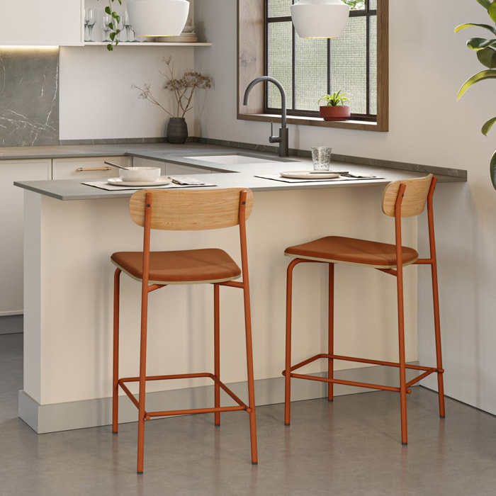 Lot de 2 tabourets de bar en tissu - SVALA