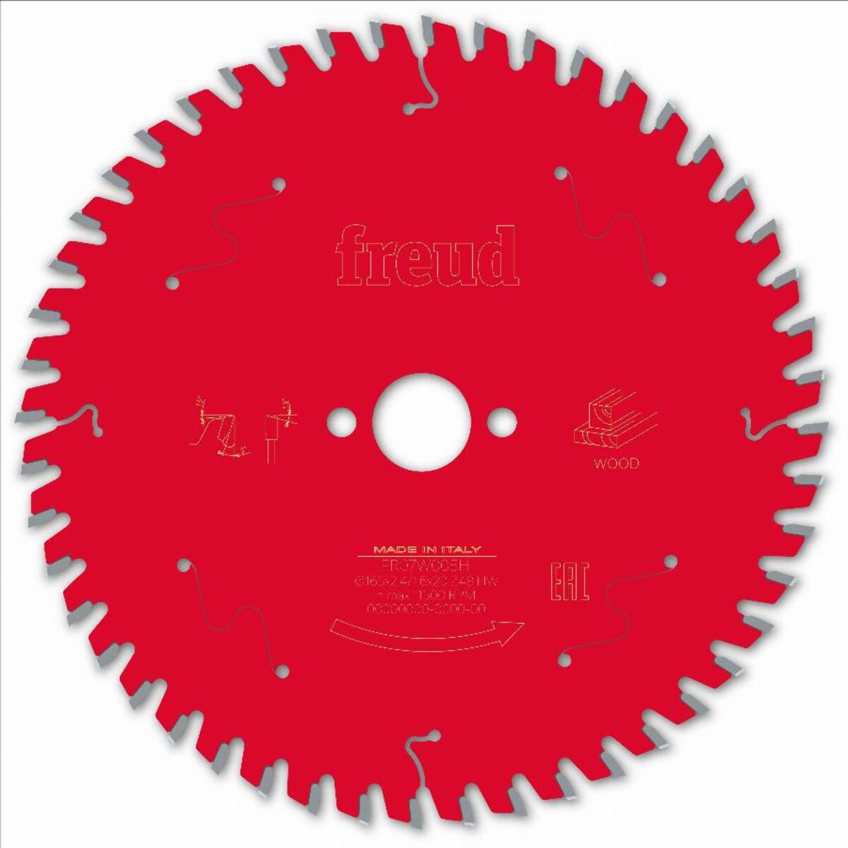 Lame pour scie circulaire portative FREUD - Ø165 2,4/1,6 AL20 Z48 BA 5° - F03FS09690 -FR07W005H