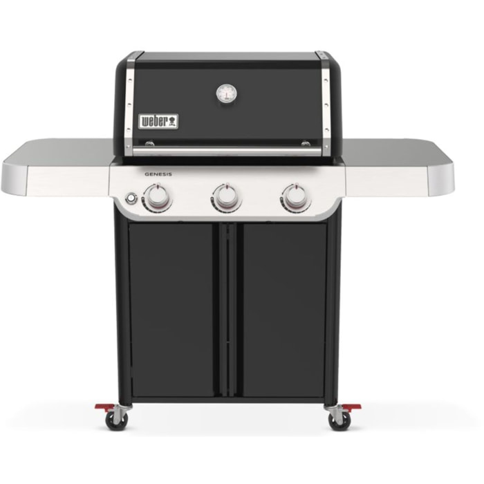 Barbecue gaz WEBER Genesis E-315 noir inox 3 brûleurs sur chariot, 68x48 cm