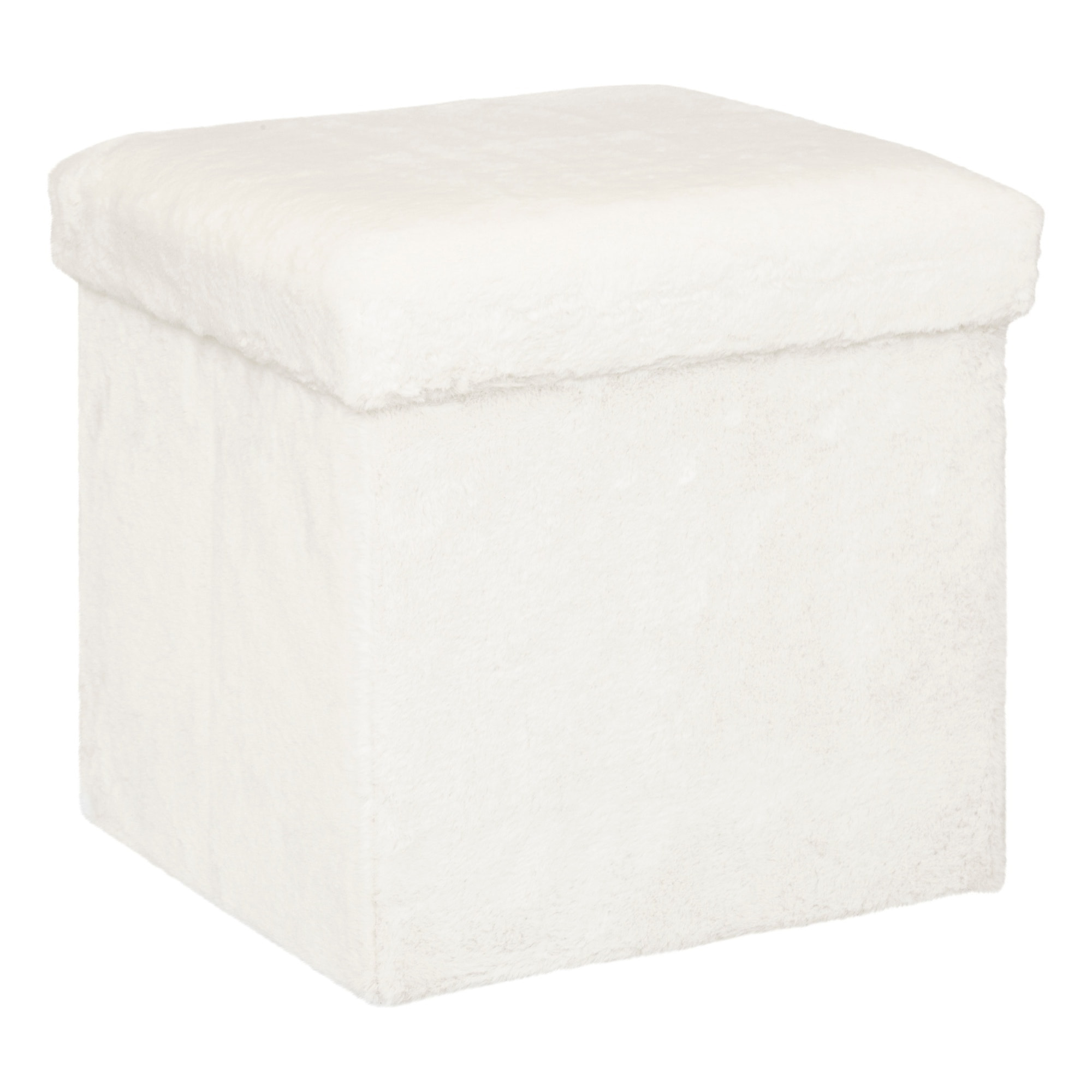 Puff plegable de piel "ezzio", blanco