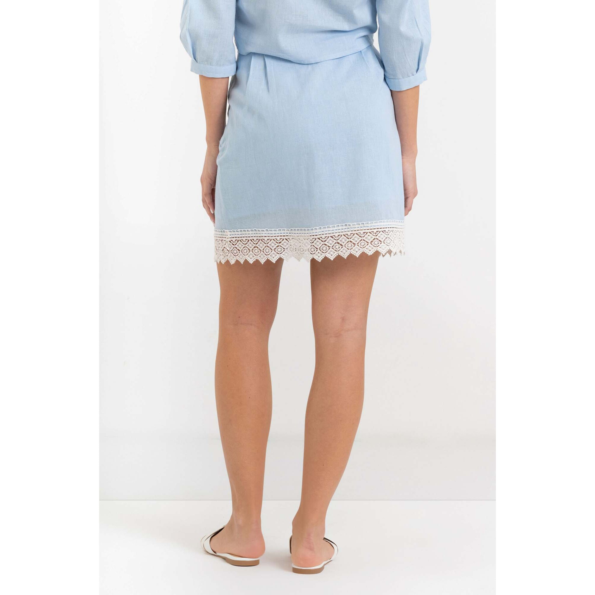 Kocca - Gonna da donna in 100% cotone con orlo in pizzo Donna