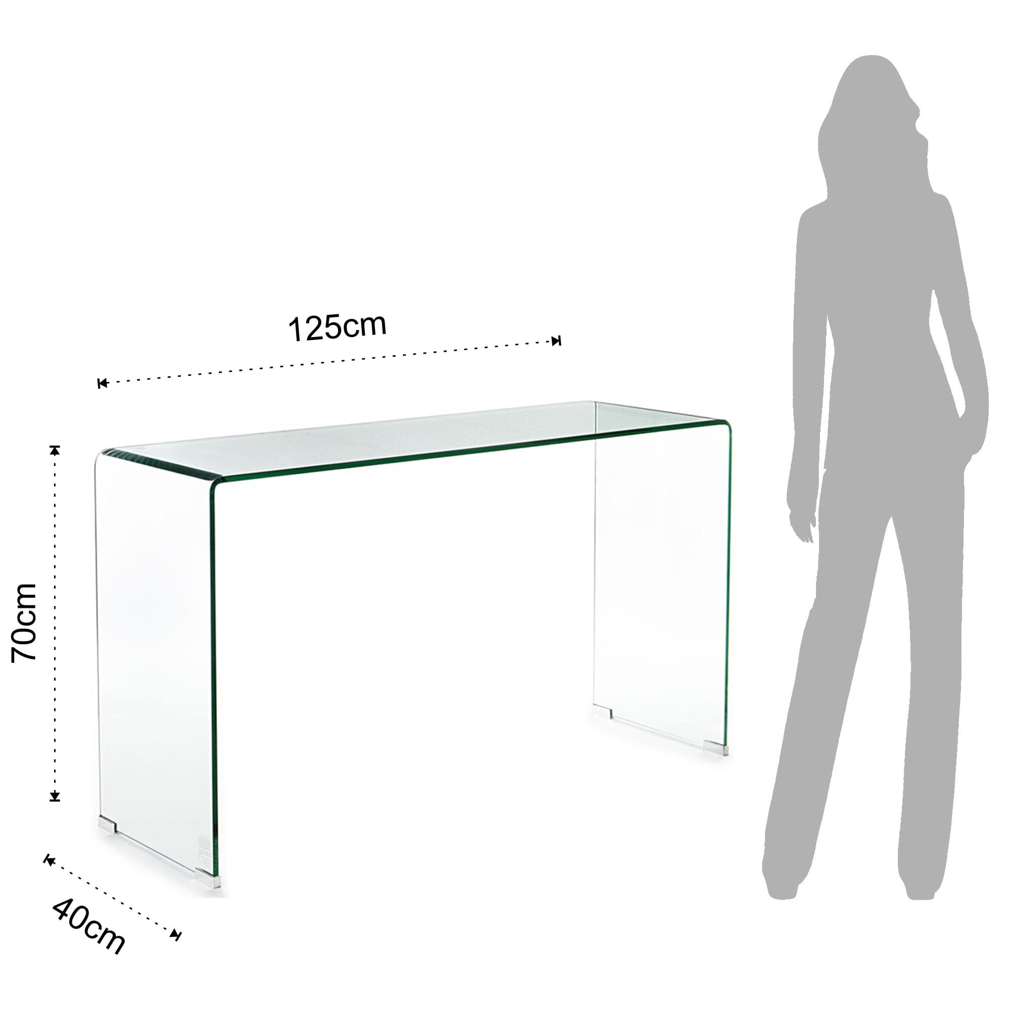 Console Tomasucci BRIDG, en verre, 125 × 40 × 70 cm