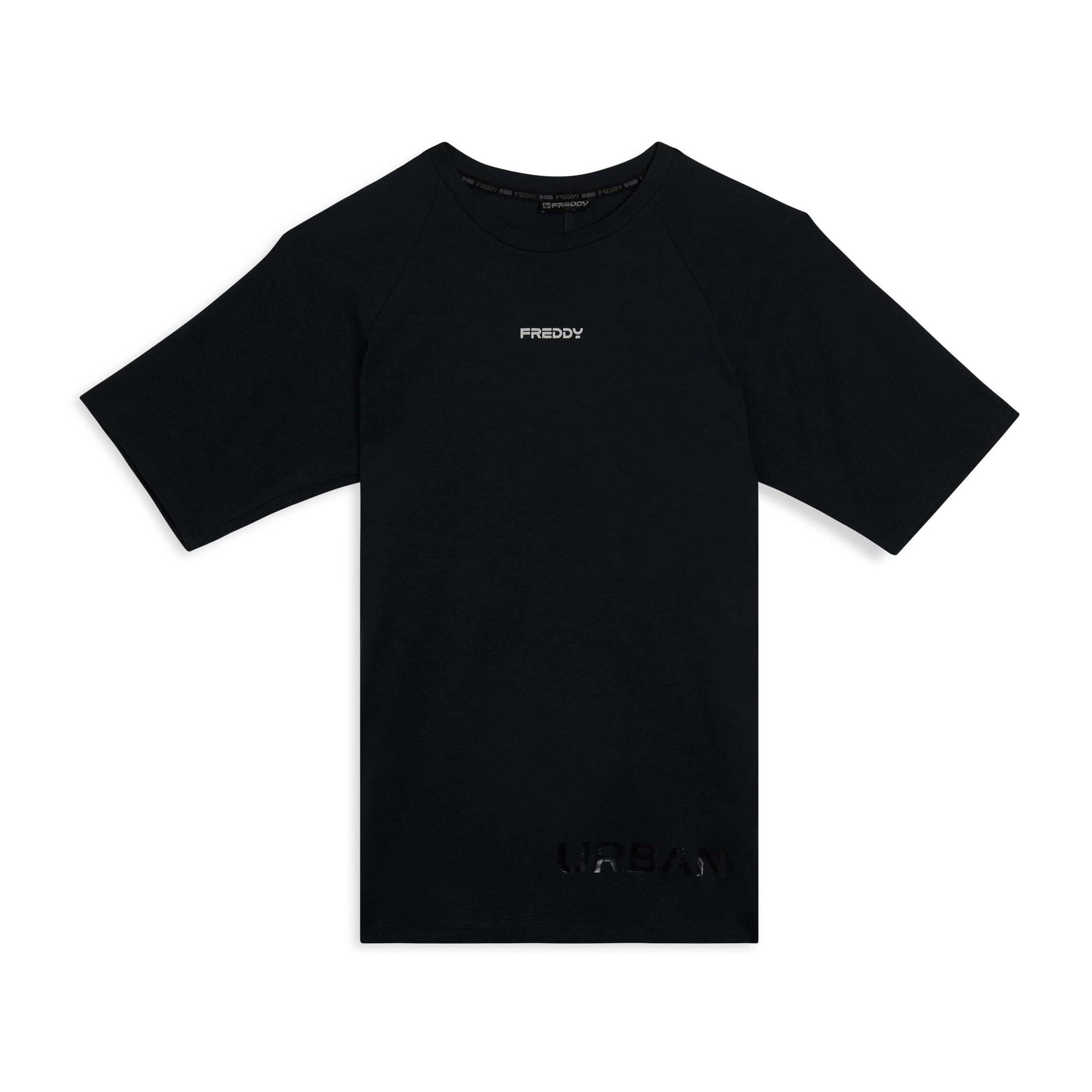 T-shirt slim con stampa lucida sul davanti