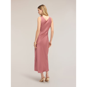Motivi - Vestito lungo in raso con dettaglio di catenine - Rosa