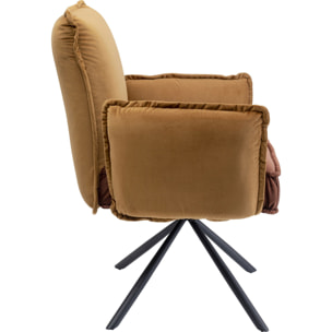 Chaise avec accoudoirs Chelsea marron Kare Design