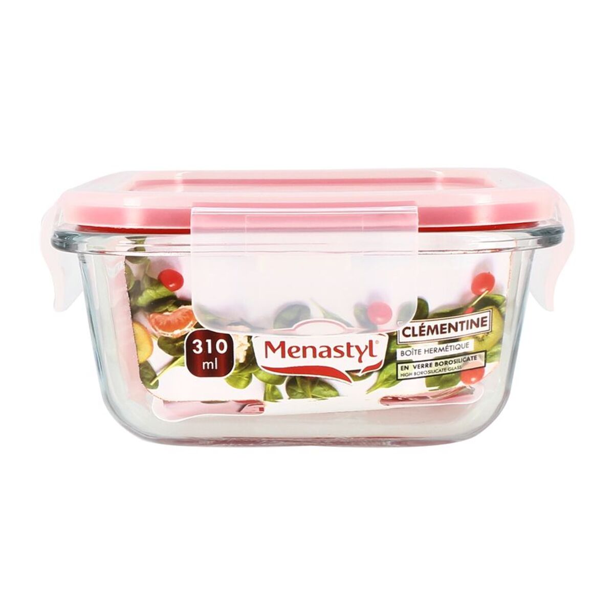 Boîte hermétique carré 310ml en verre CLEMENTINE