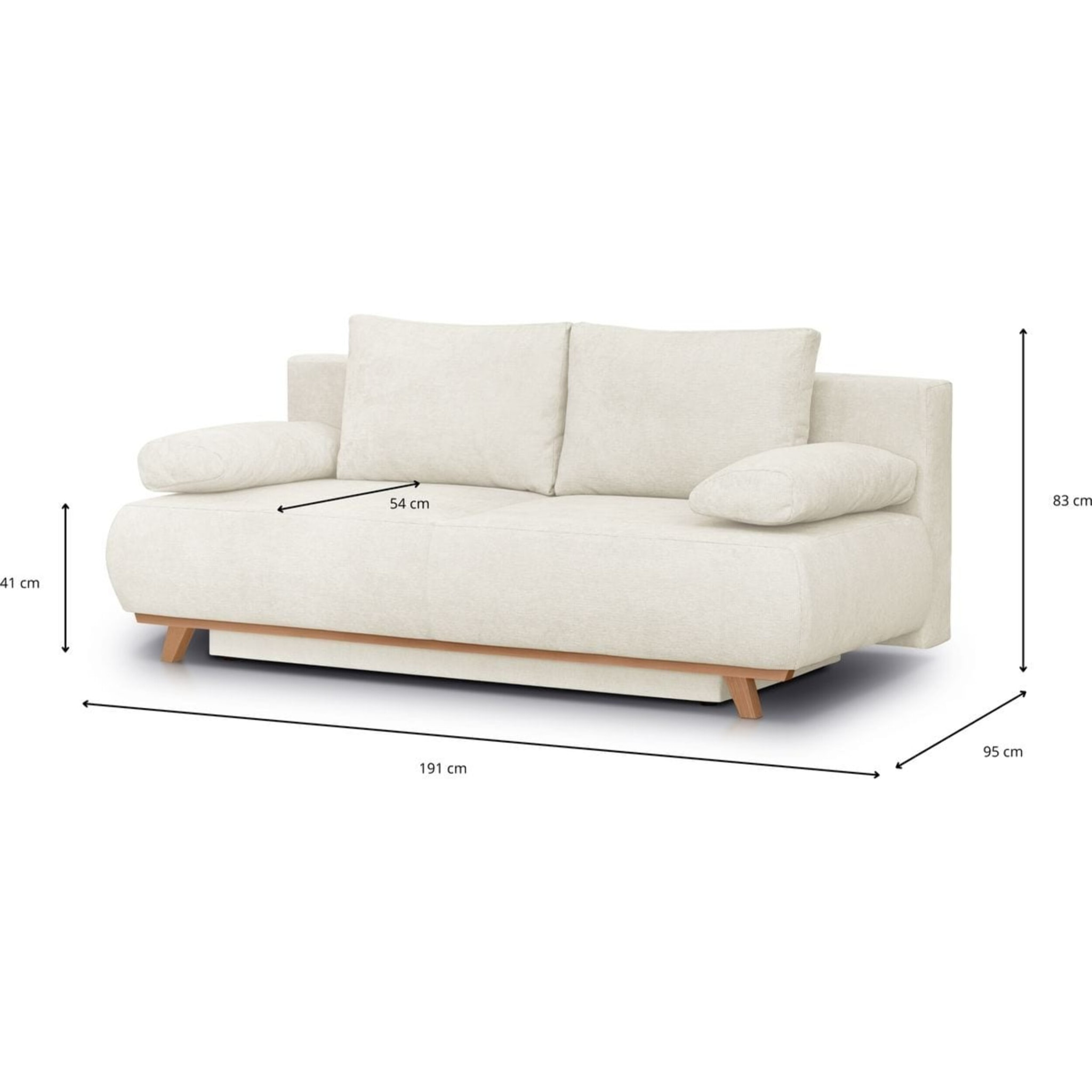 Canapé convertible 3 places en tissu chenille - LARIA