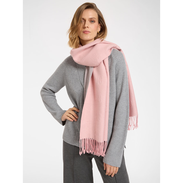 Elena Mirò - Sciarpa con logo embossed - Rosa