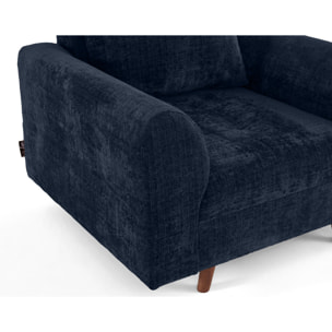 Rune - fauteuil en velours texturé - Bleu