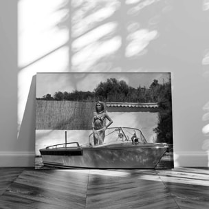 Tableau noir et blanc Brigitte Bardot à Ramatuelle Tableau alu Dibond