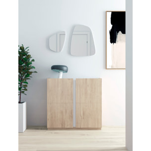 Set de espejos irregulares Singular aglomerado negro 60x47 y 40x32 cm