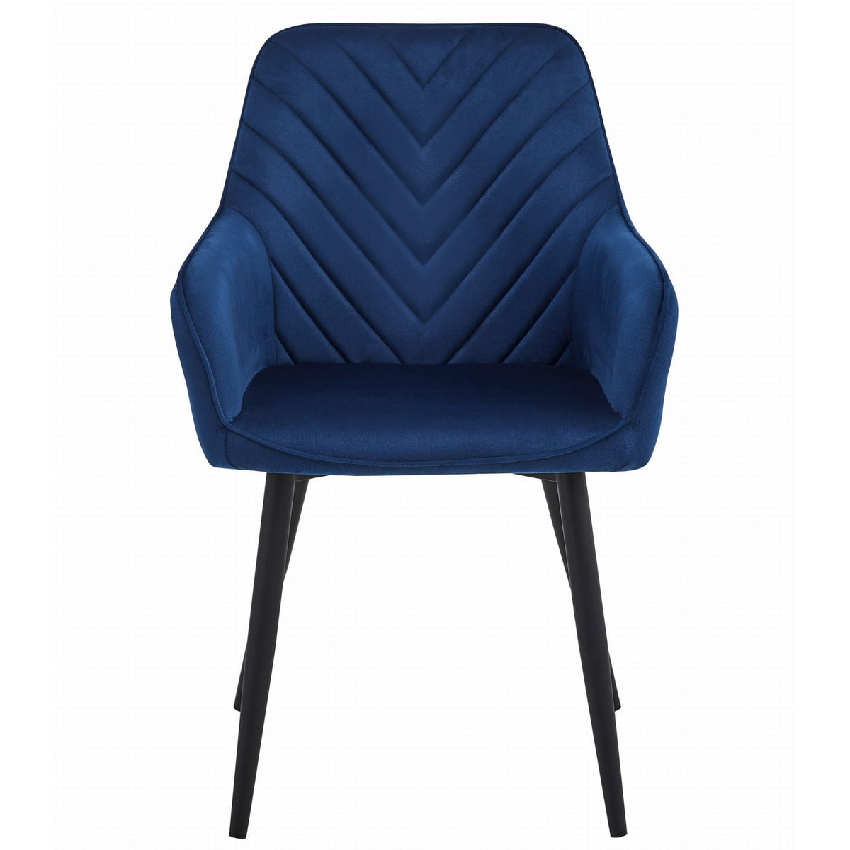 Sedia Nana in velluto blu notte con gambe nere