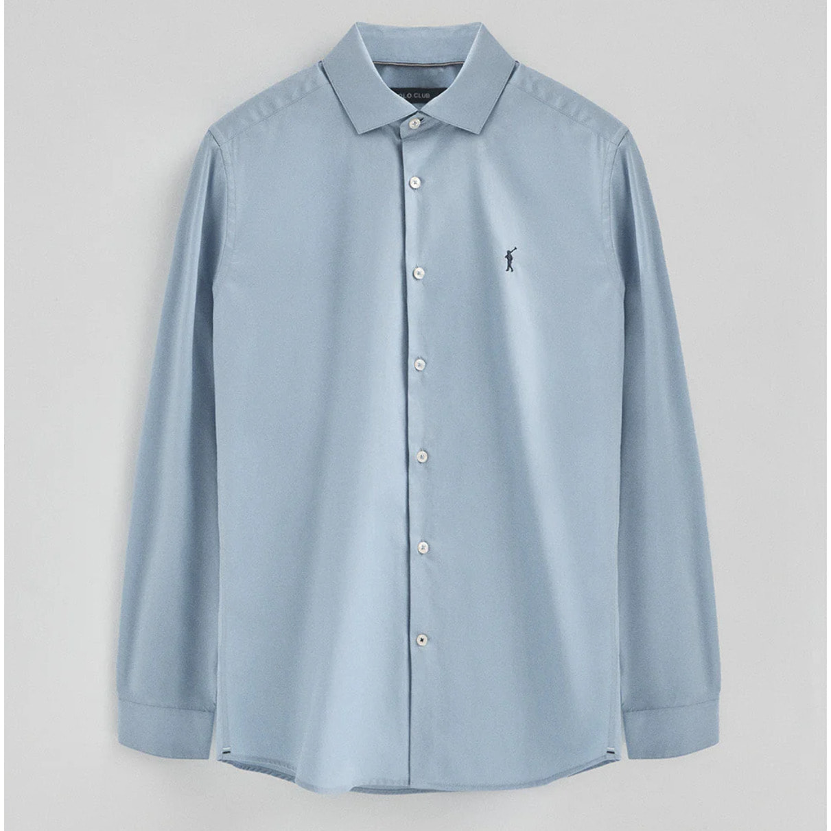 Camisa azul celeste de poplin y corte slim con logo Rigby Go