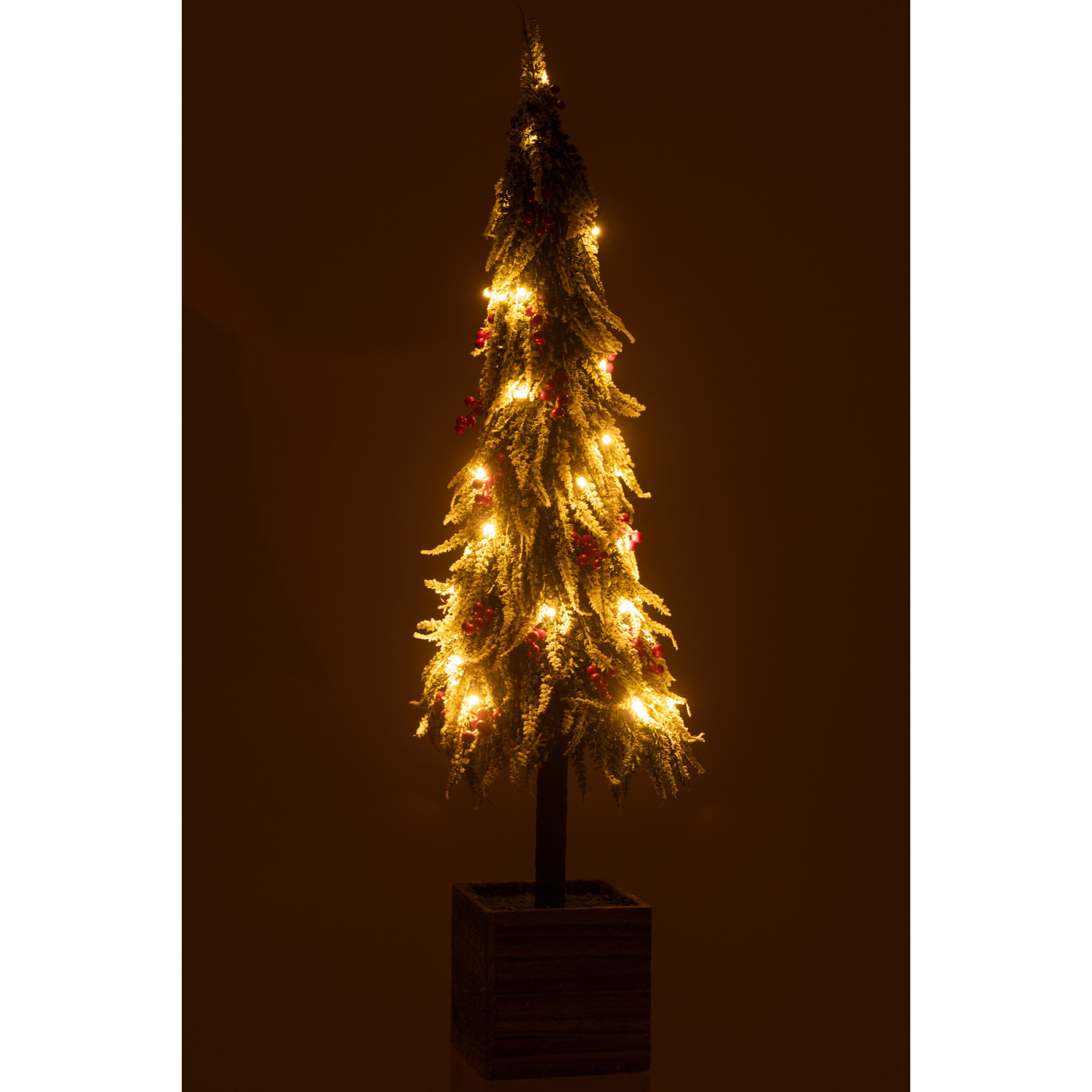 J-Line décoration sapin De Noël Neige - artificiel - vert/rouge - extra large - LED