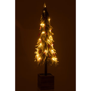 J-Line décoration sapin De Noël Neige - artificiel - vert/rouge - extra large - LED