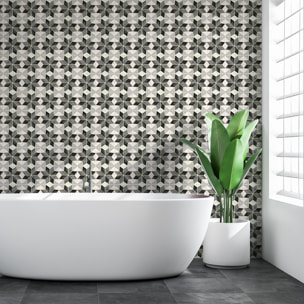 Stickers muraux - Sticker Mural Carrelage adhésif Cuisine Salle de Bain - 60 STICKERS CARREAUX DE CIMENT AUTHENTIQUES BELINDINA