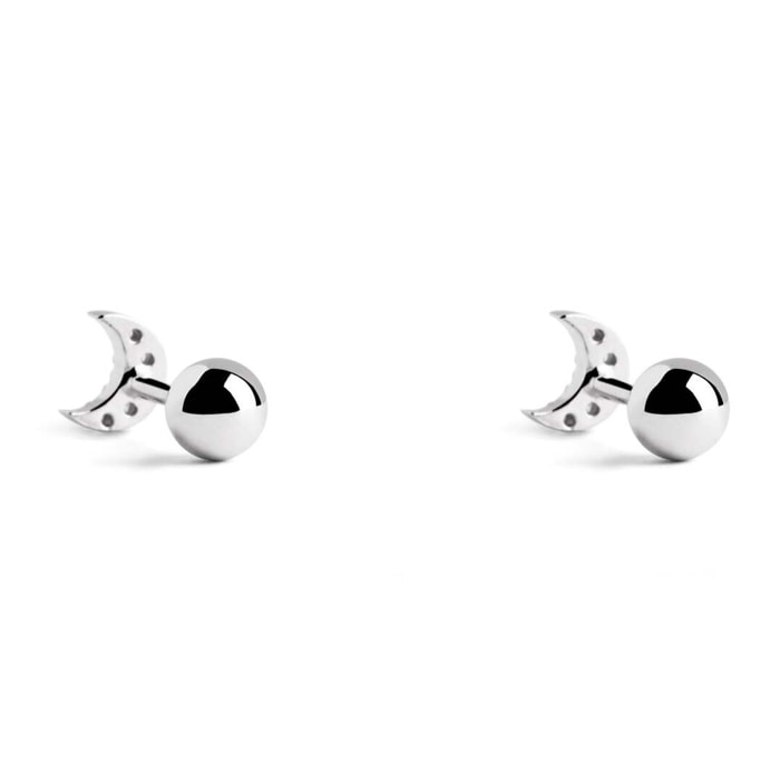 Pendientes Kids Moon Spark Plata