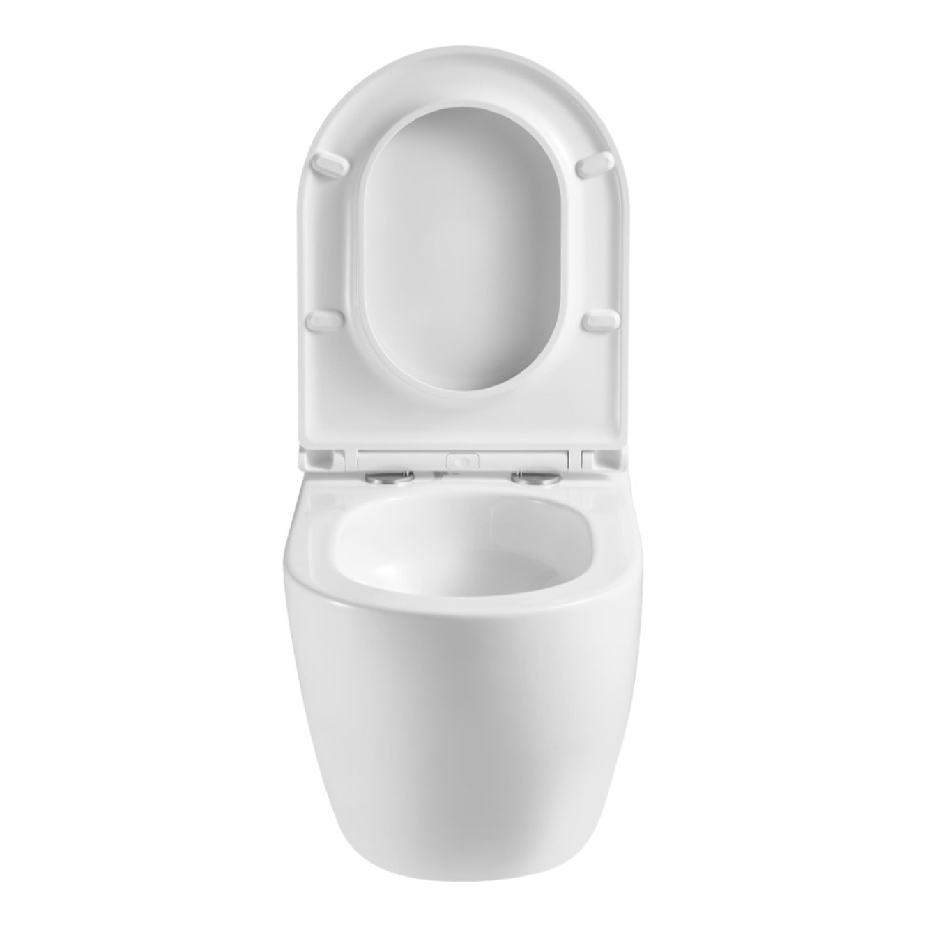 Pack WC Bati-support Geberit Duofix + WC sans bride Swiss Aqua Technologies + Plaque de commande Delta01 Blanche (FusionTQGeb3)