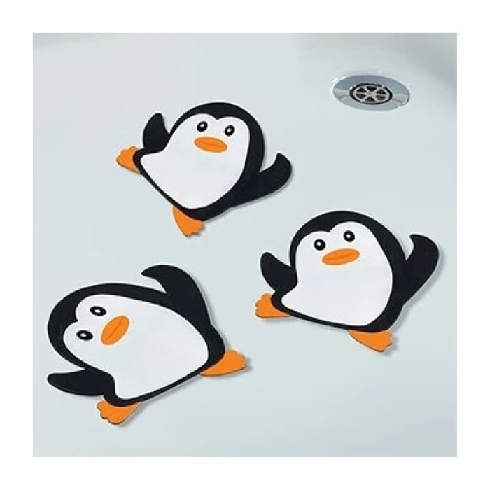 sticker figurine antidérapant de douche ou baignoire PVC PINGY x5pcs Noir & Blanc Spirella