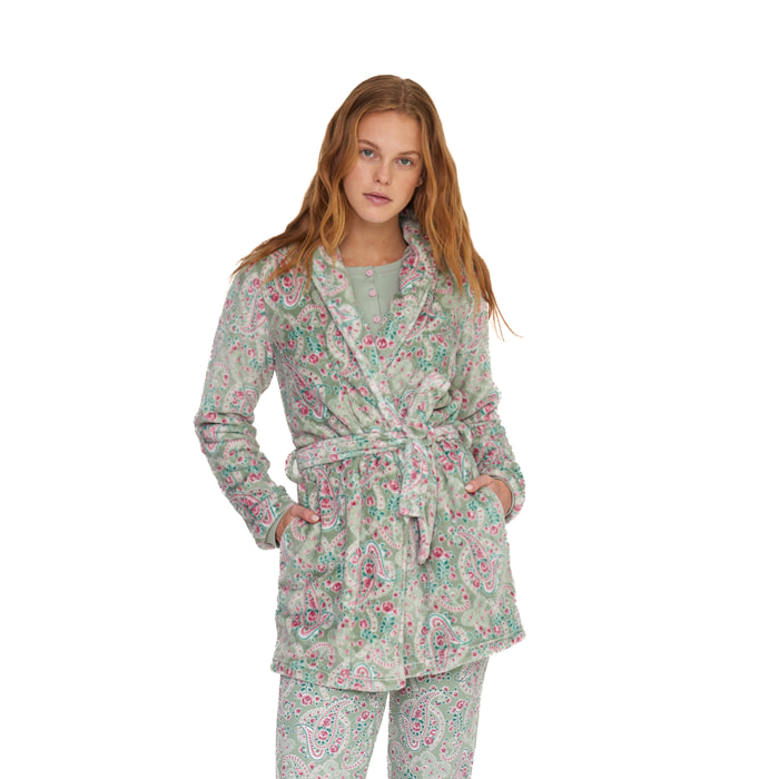 Vestaglia donna sofy in coral con fusciacca Noidinotte
