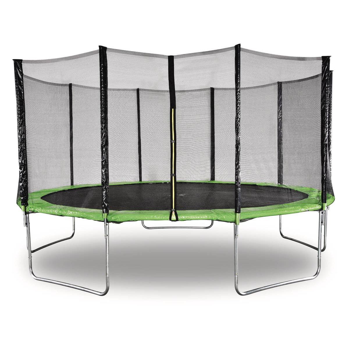 Trampoline " Yoopi " - Ø 4.60 m - Vert - Avec filet + échelle + couverture + kit d'ancrage