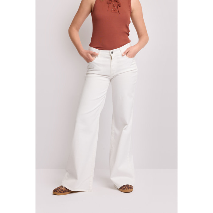 Kocca - Pantaloni in cotone taglio flare Donna, Tinta unita