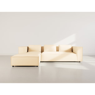 Stella - canapé d'angle gauche 4 places en simili - Beige