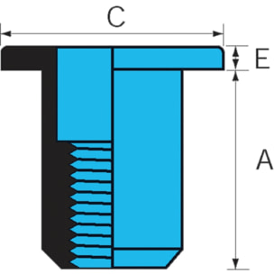 Écrou cranté tête plate Inox A2 SCELL-IT - Ø8 mm Serrage 0.5-3 - END0830