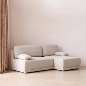 Banquette canapé d'angle droit convertible 3 places velours côtelé avec coffre NELSON