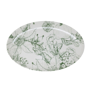 Piatto da portata ovale Jacquard in ceramica sottosmalto