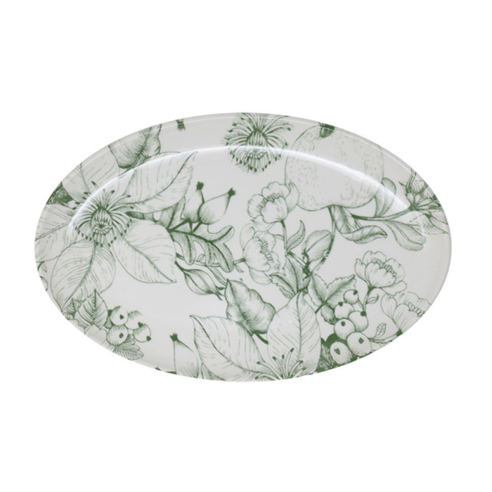 Piatto da portata ovale Jacquard in ceramica sottosmalto